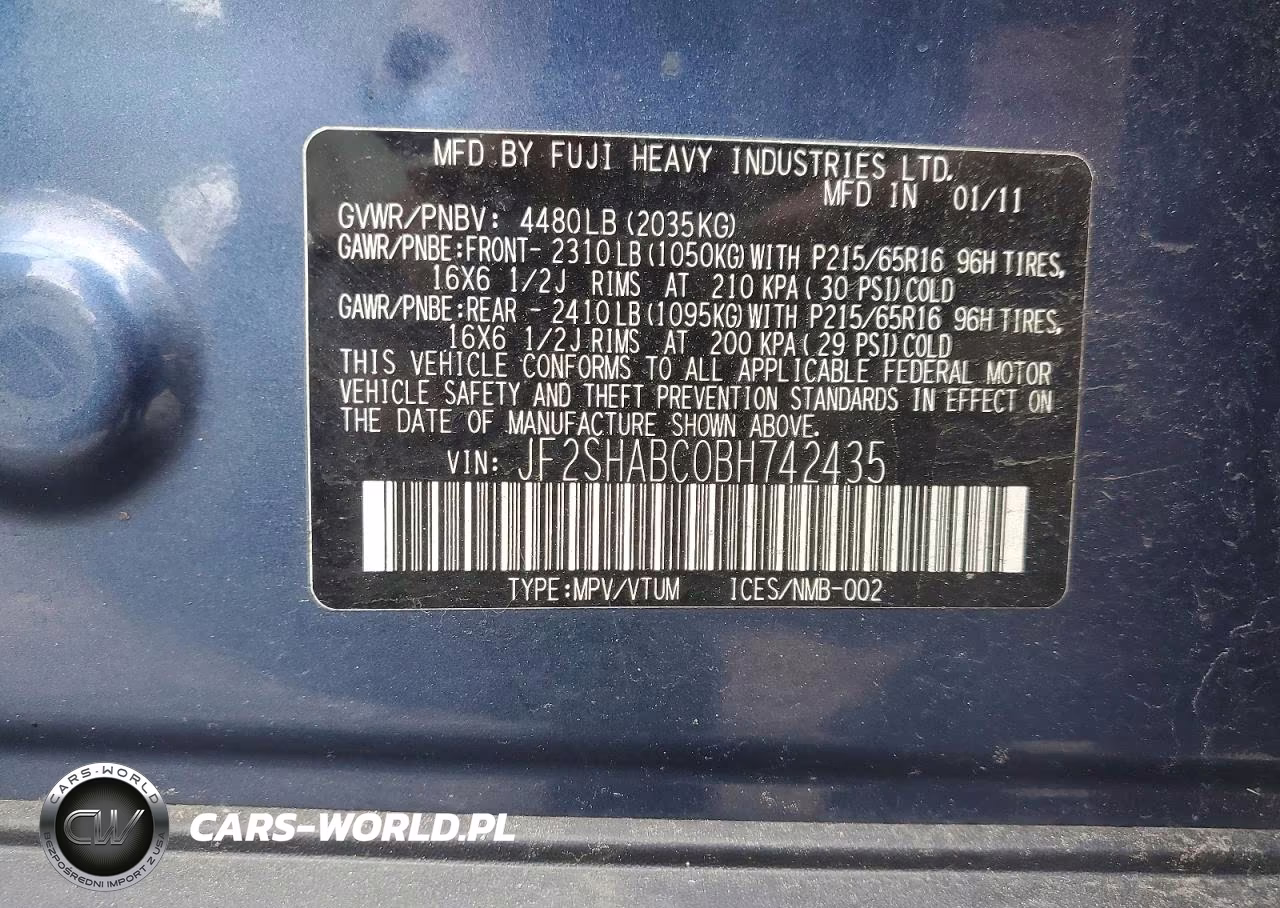 2011 Subaru Forester 2.5X VIN:JF2SHABC0BH742435 - 13