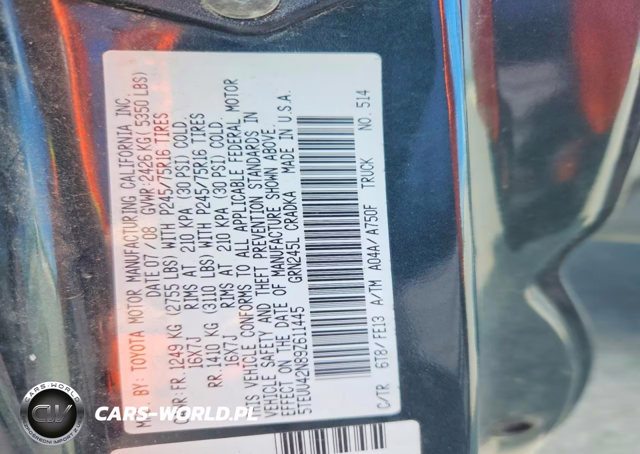 2009 Toyota Tacoma Access Cab VIN:5TEUU42N89Z611445 - 12