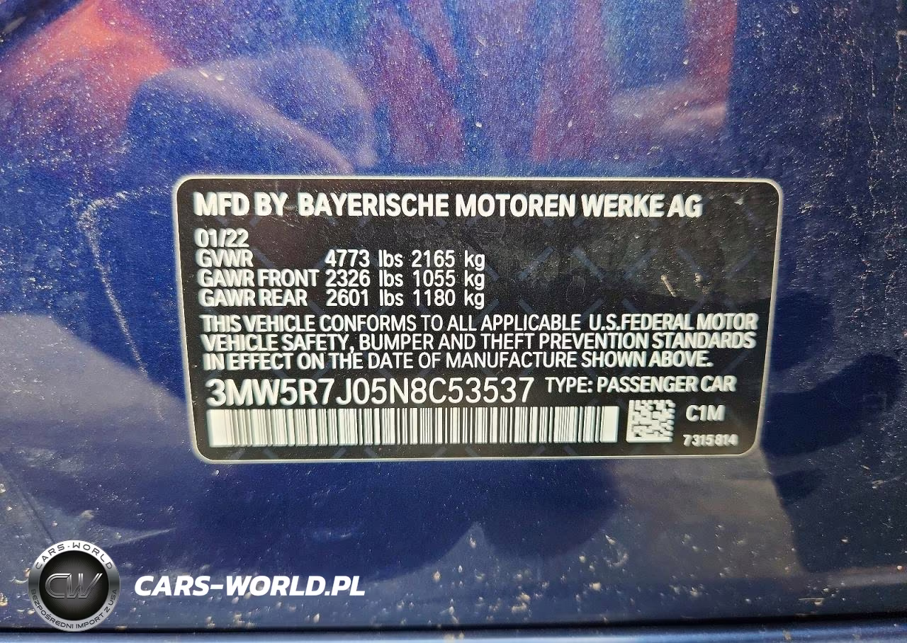 2022 BMW 330Xi VIN:3MW5R7J05N8C53537 - 12