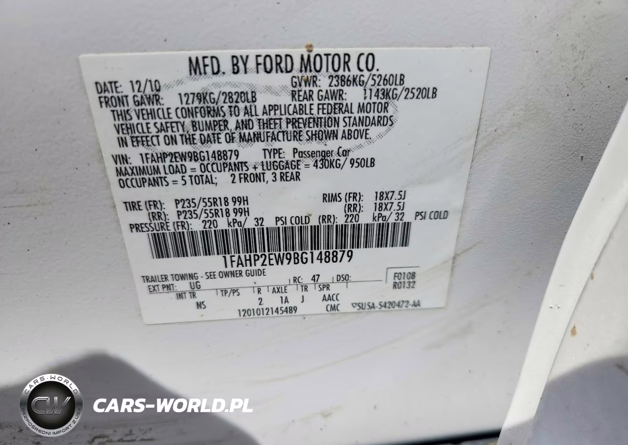 2011 Ford Taurus Sel VIN:1FAHP2EW9BG148879 - 12