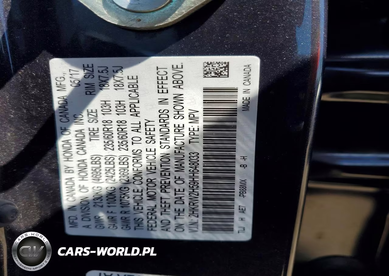 2017 Honda Cr-V Ex VIN:2HKRW2H59HH648033 - 13