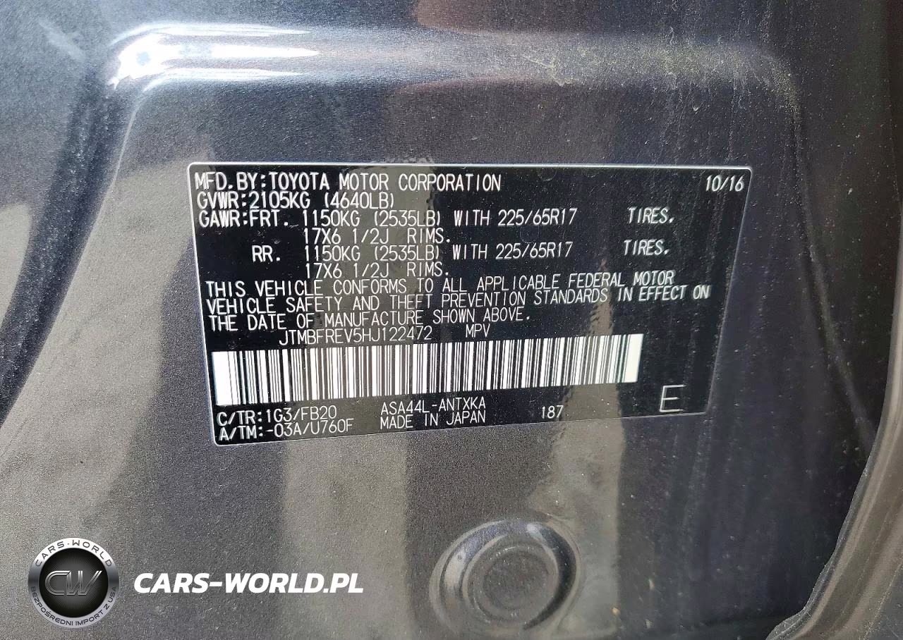 2017 Toyota Rav4 Le VIN:JTMBFREV5HJ122472 - 14