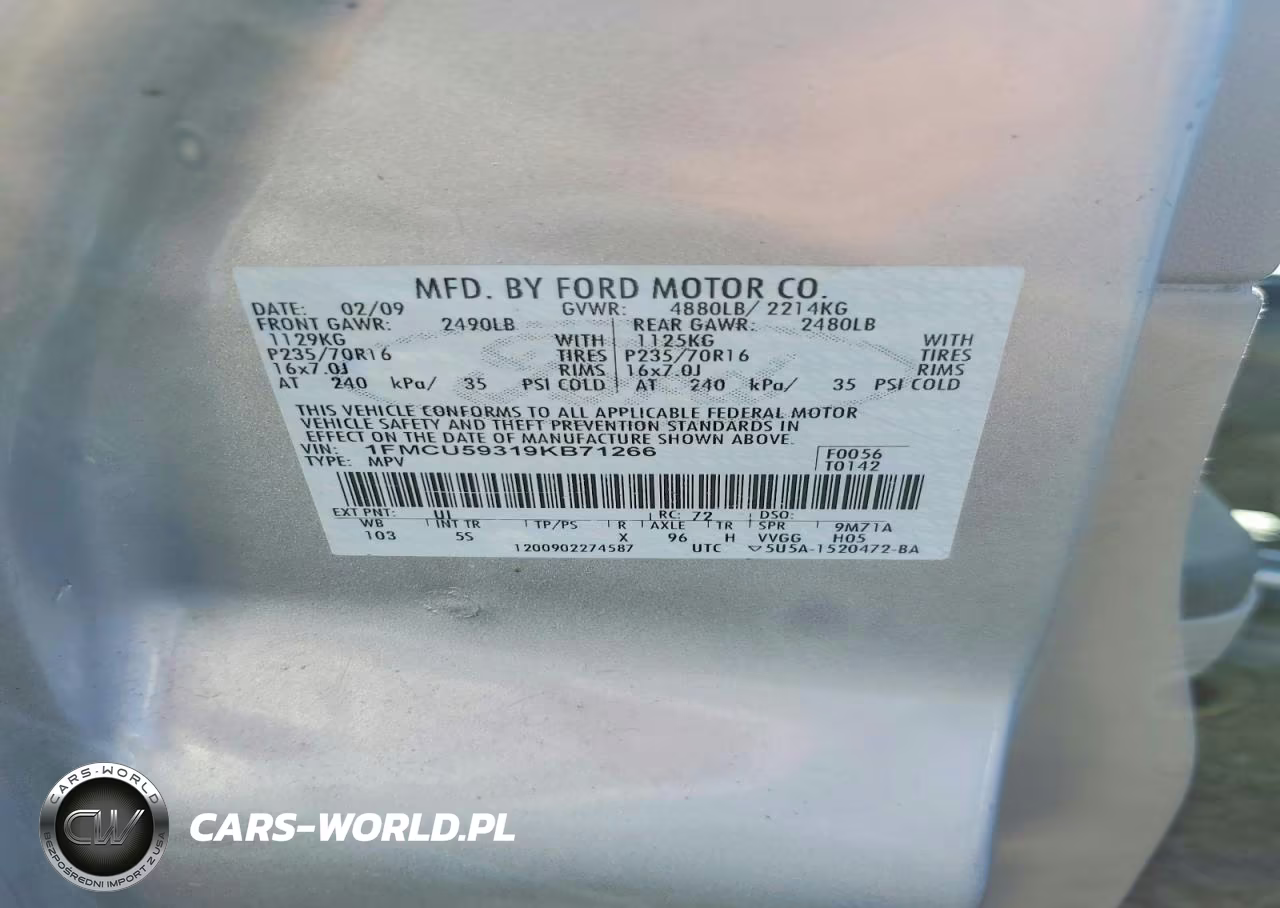 2009 Ford Escape Hybrid VIN:1FMCU59319KB71266 - 14