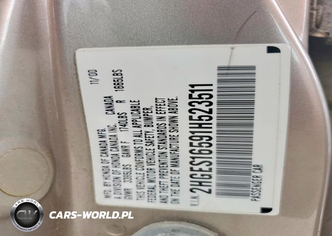 2001 Honda Civic Lx VIN:2HGES16591H523511 - 12