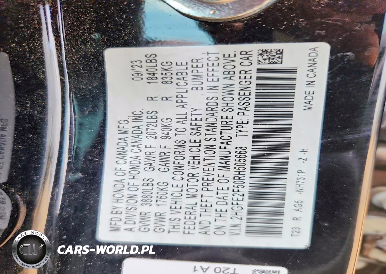 2024 Honda Civic Sport VIN:2HGFE2F50RH505668 - 12