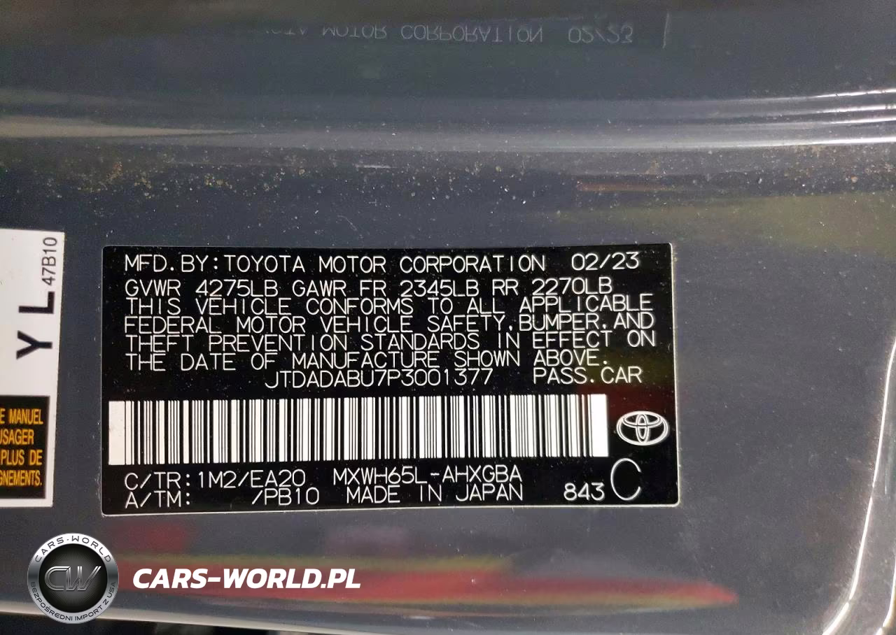 2023 Toyota Prius Xle VIN:JTDADABU7P3001377 - 12