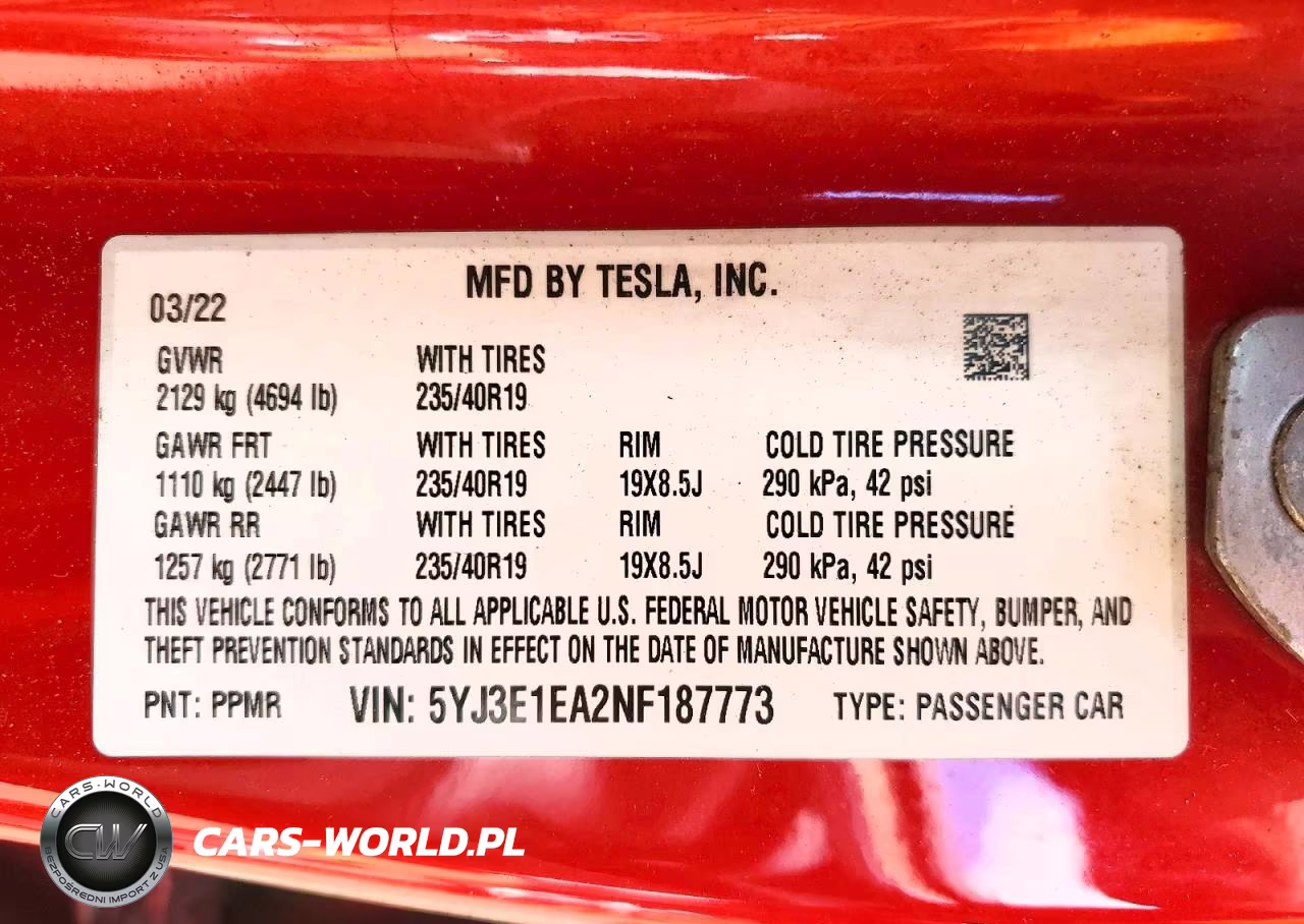 2022 Tesla Model 3 VIN:5YJ3E1EA2NF187773 - 13