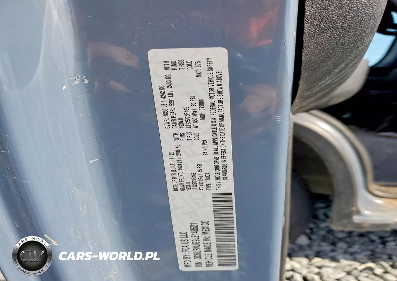 2020 Ram Promaster 3500 Delivery Van VIN:3C6URVJG9LE140521 - 13