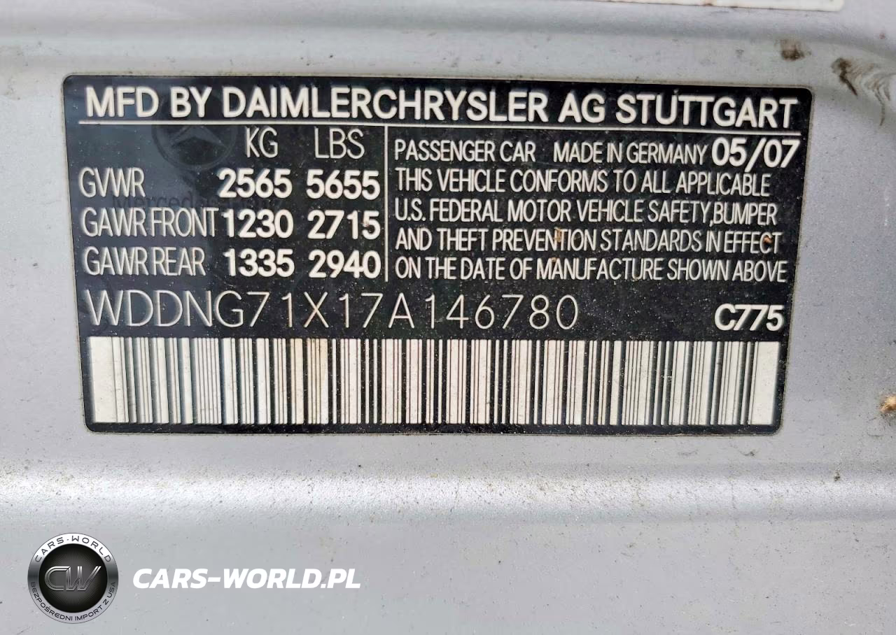 2007 Mercedes-Benz S 550 VIN:WDDNG71X17A146780 - 12