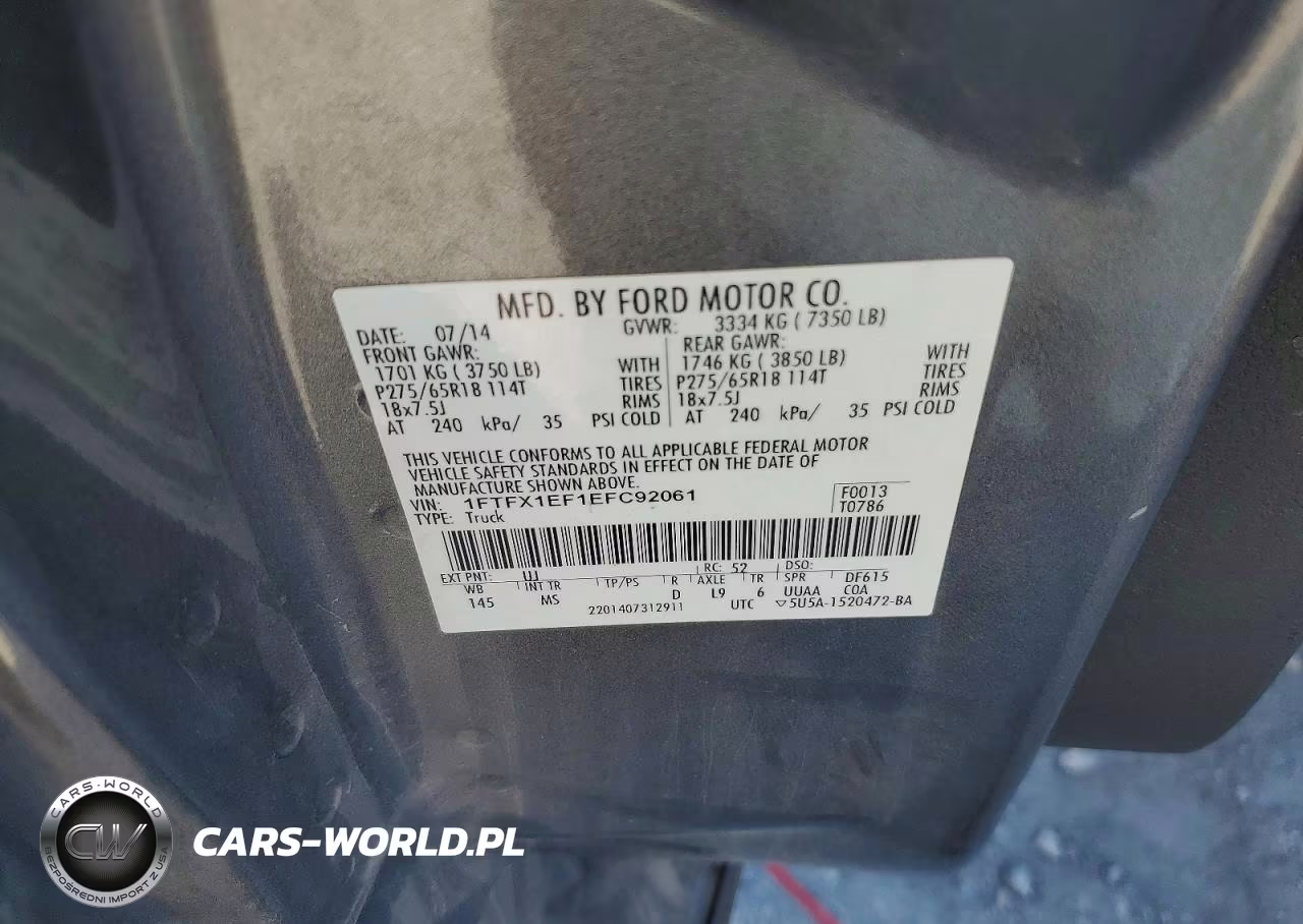2014 Ford F150 VIN:1FTFX1EF1EFC92061 - 12