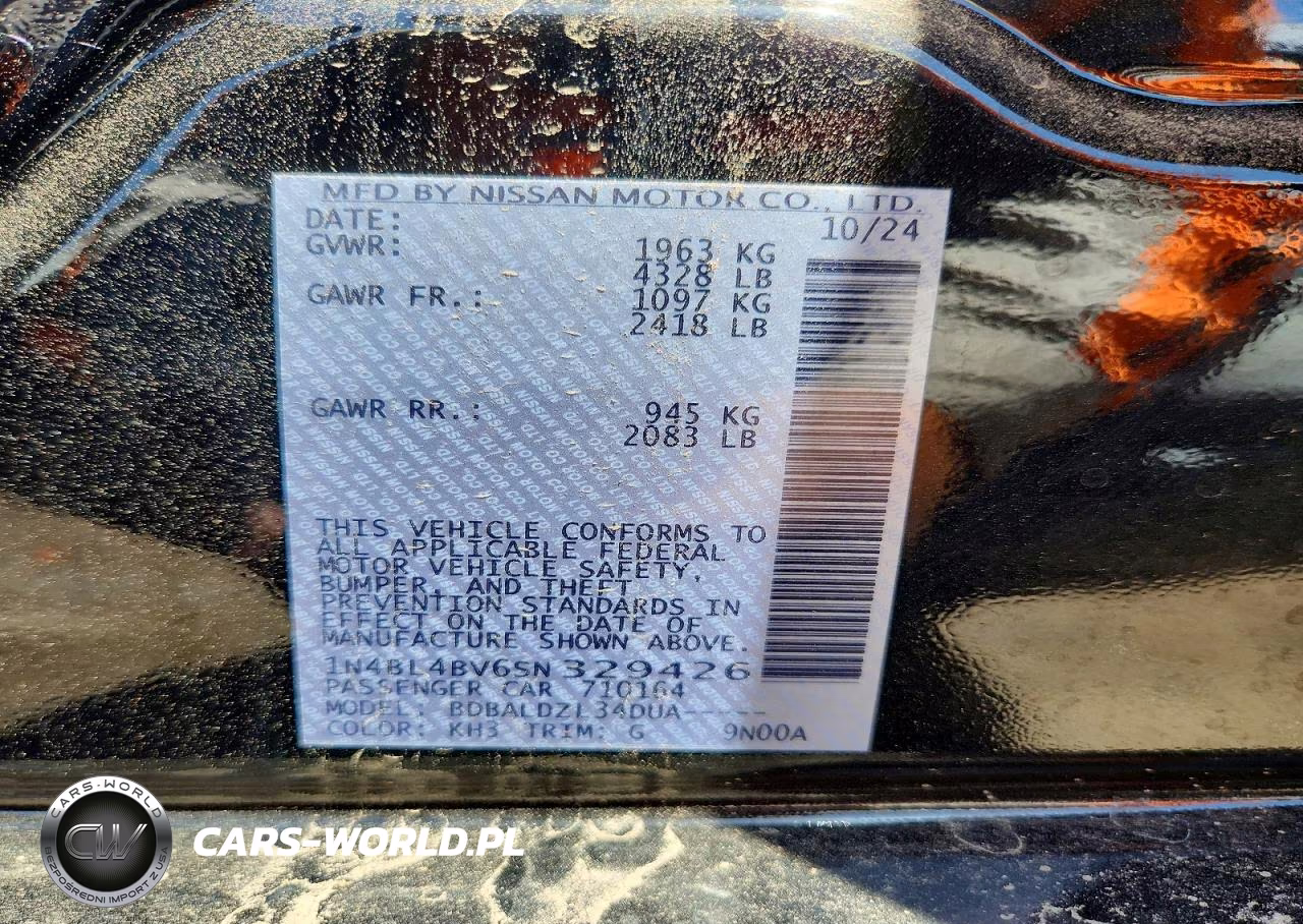 2025 Nissan Altima S VIN:1N4BL4BV6SN329426 - 13