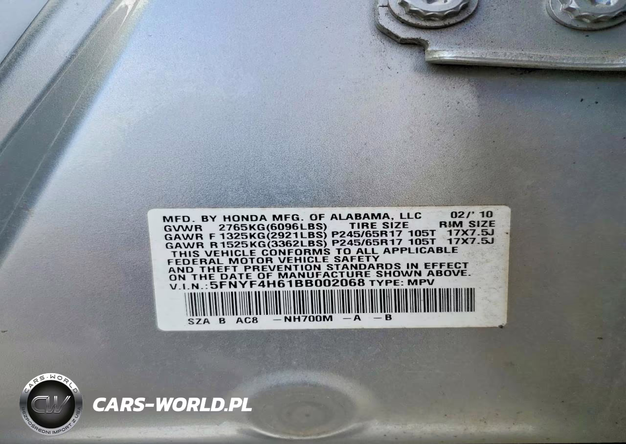 2011 Honda Pilot Exl VIN:5FNYF4H61BB002068 - 13