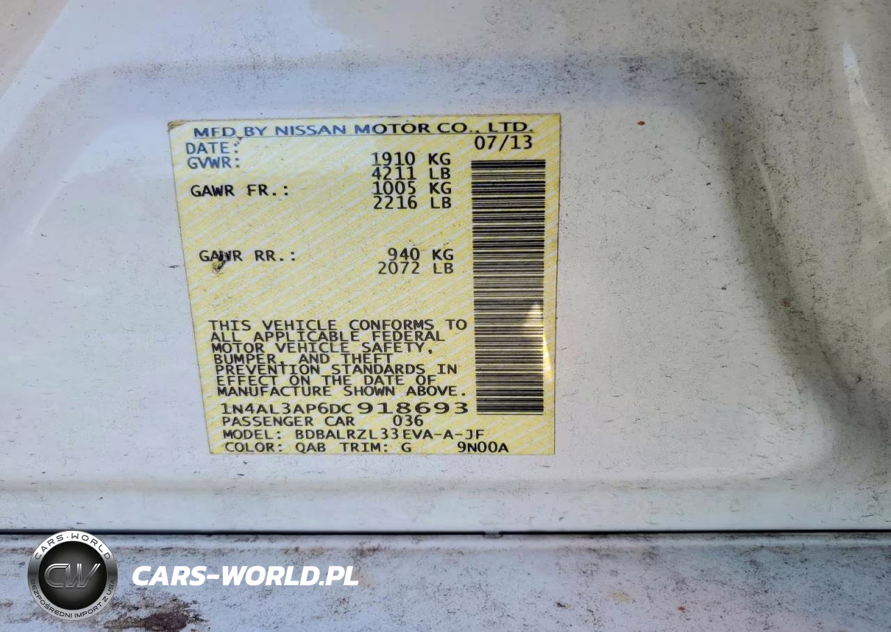 2013 Nissan Altima 2.5 VIN:1N4AL3AP6DC918693 - 12