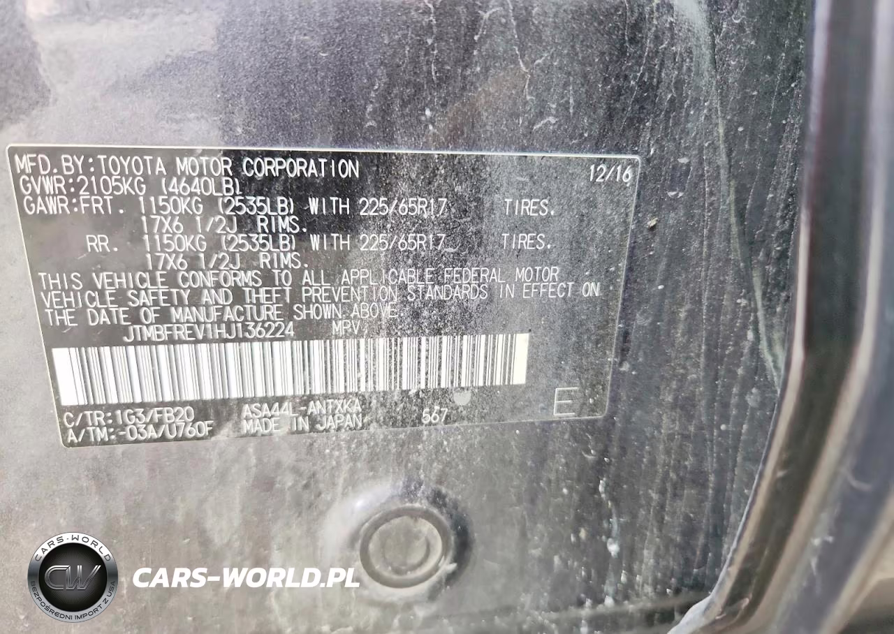 2017 Toyota Rav4 Le VIN:JTMBFREV1HJ136224 - 12