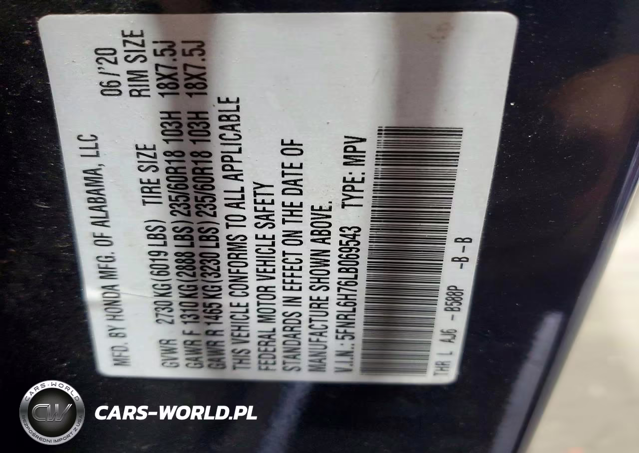 2020 Honda Odyssey Exl VIN:5FNRL6H76LB069543 - 13