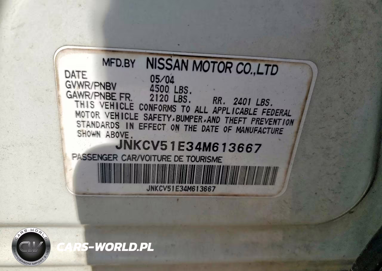2004 Infi G35 VIN:JNKCV51E34M613667 - 12