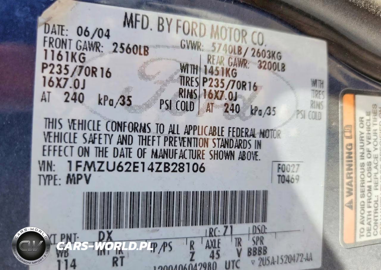 2004 Ford Explorer Xls VIN:1FMZU62E14ZB28106 - 13