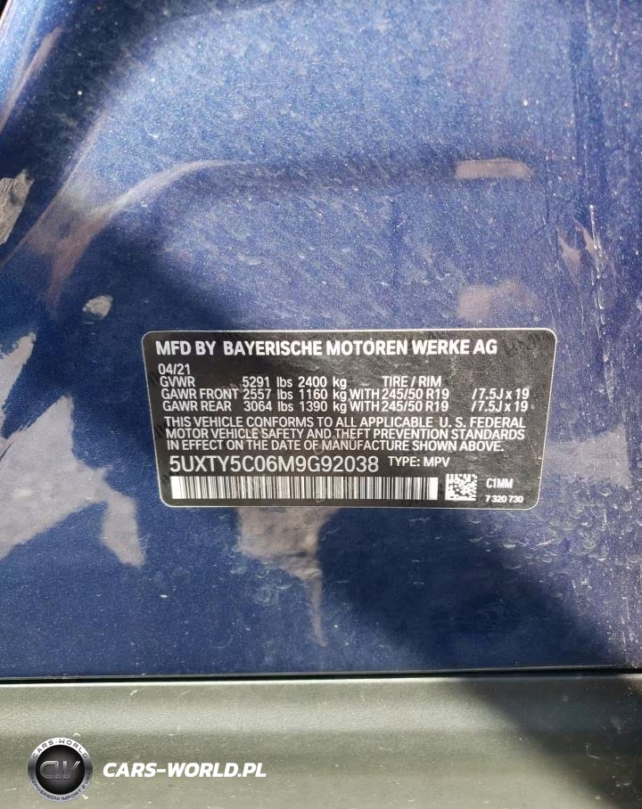 2021 BMW X3 xDrive30I VIN:5UXTY5C06M9G92038 - 14