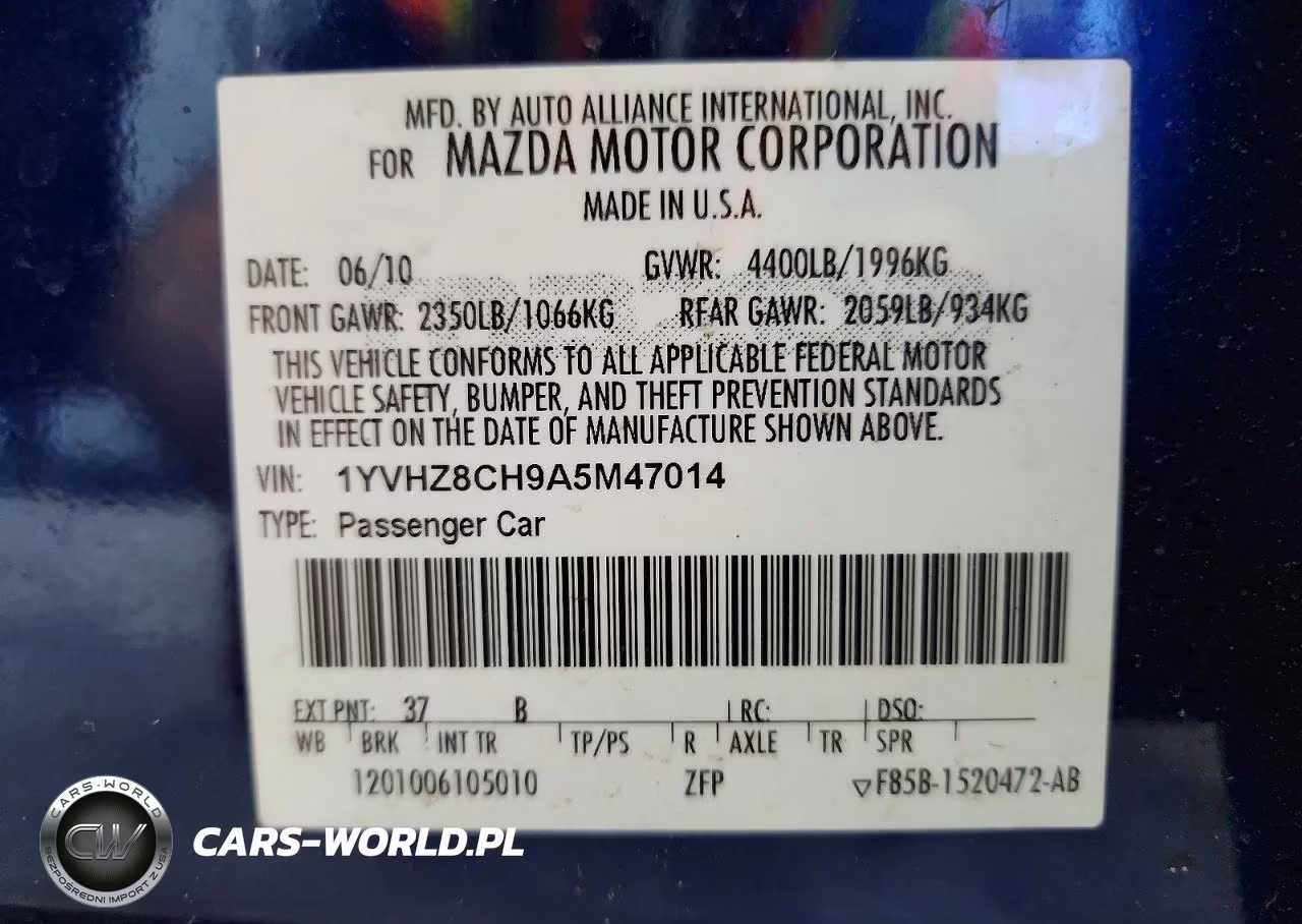 2010 Mazda 6 I VIN:1YVHZ8CH9A5M47014 - 12