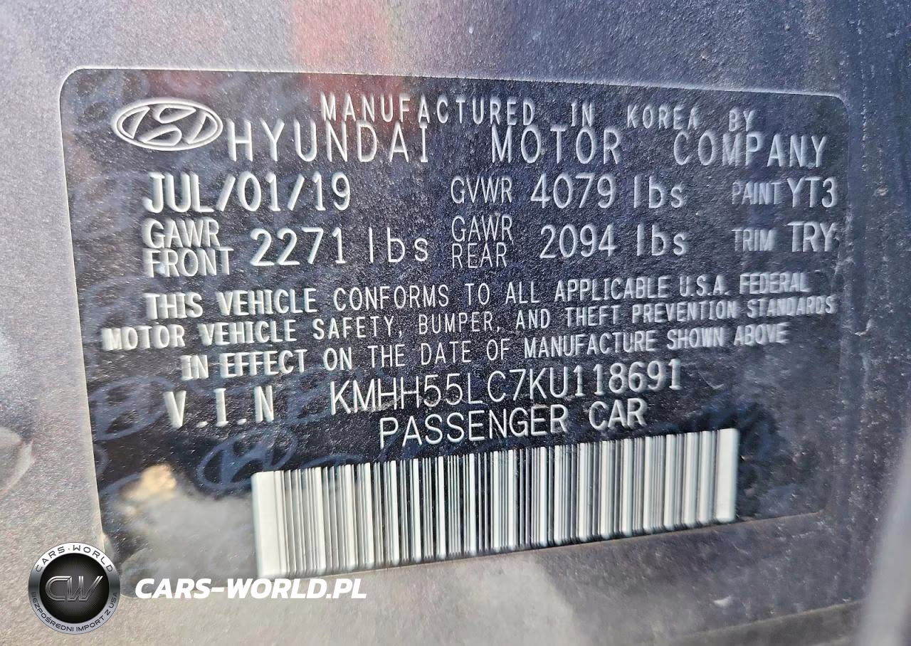 2019 Hyundai Elantra Gt N Line VIN:KMHH55LC7KU118691 - 12