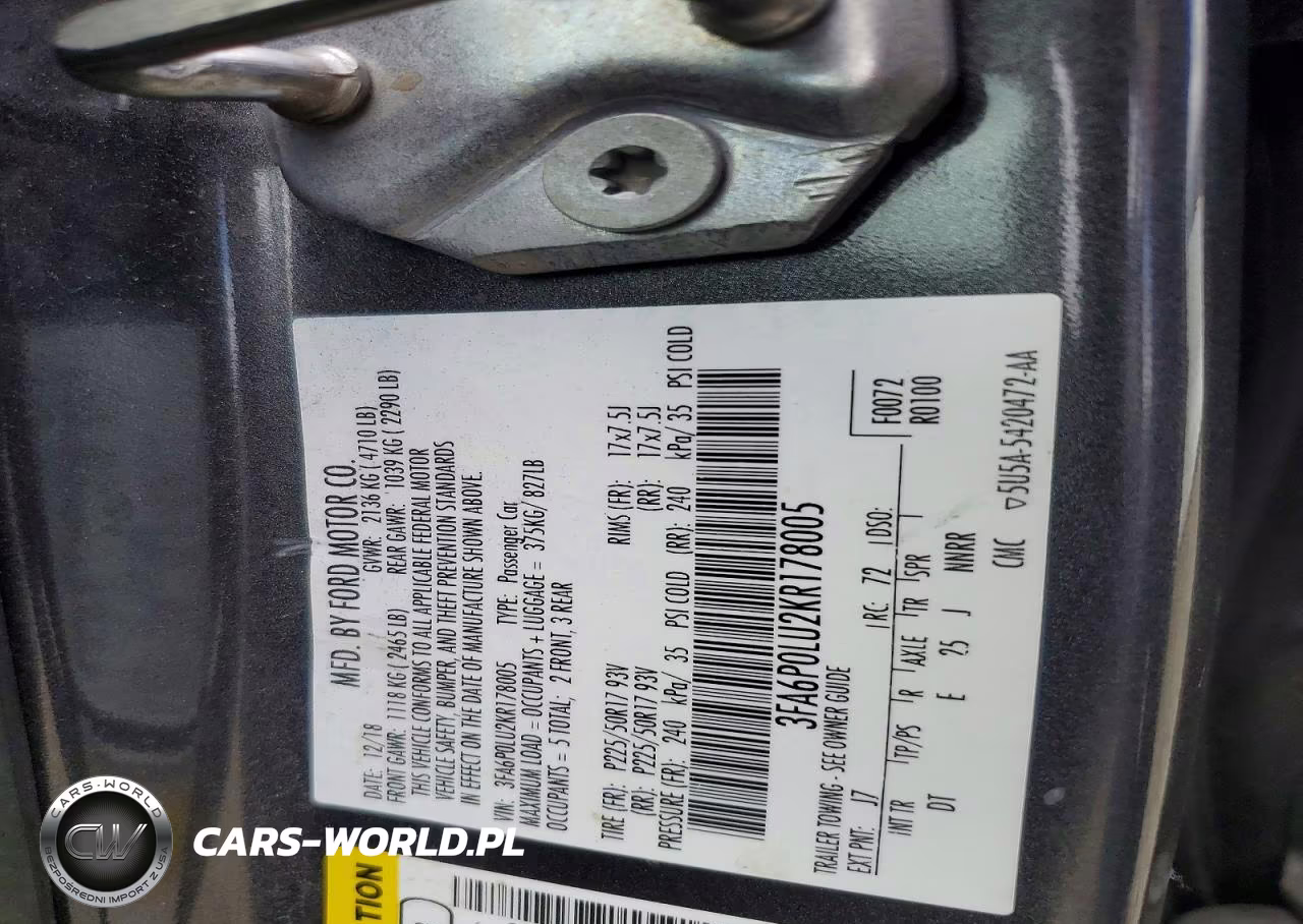 2019 Ford Fusion Se VIN:3FA6P0LU2KR178005 - 12