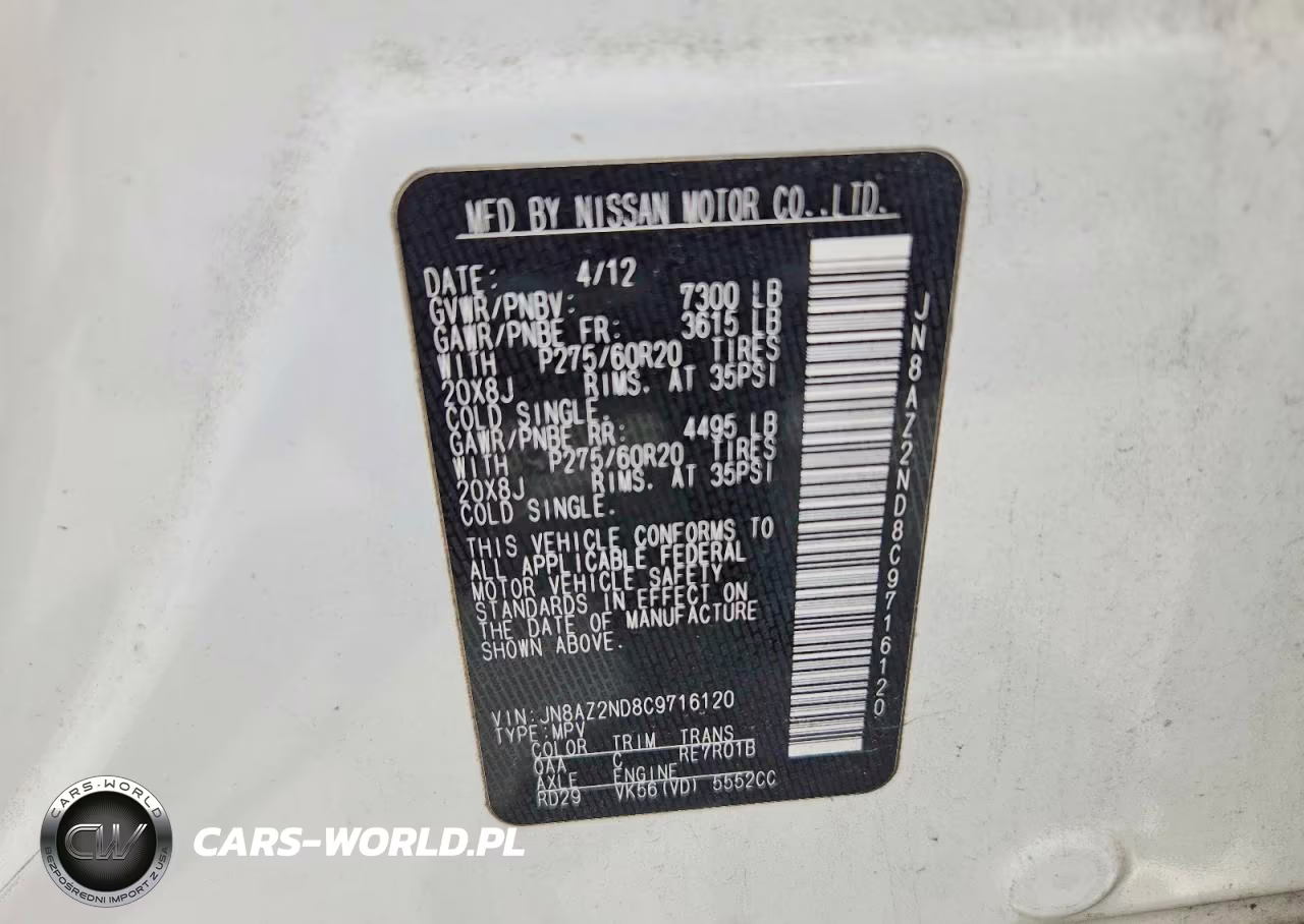 2012 Infiniti Qx56 Base VIN:JN8AZ2ND8C9716120 - 13