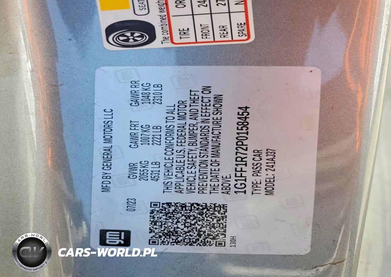 2023 Chevrolet Camaro Lt1 VIN:1G1FF1R72P0158454 - 12