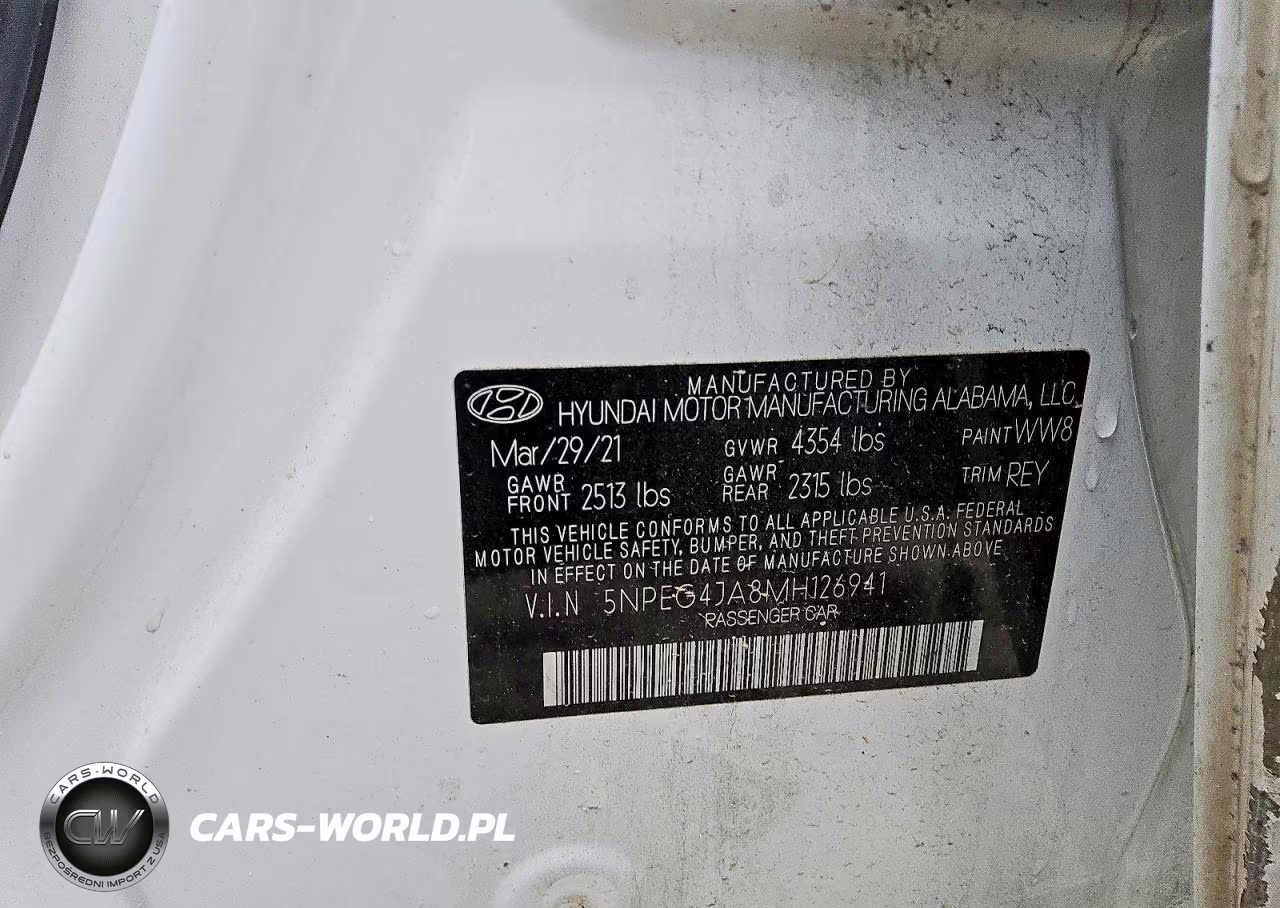 2021 Hyundai Sonata Se VIN:5NPEG4JA8MH126941 - 12