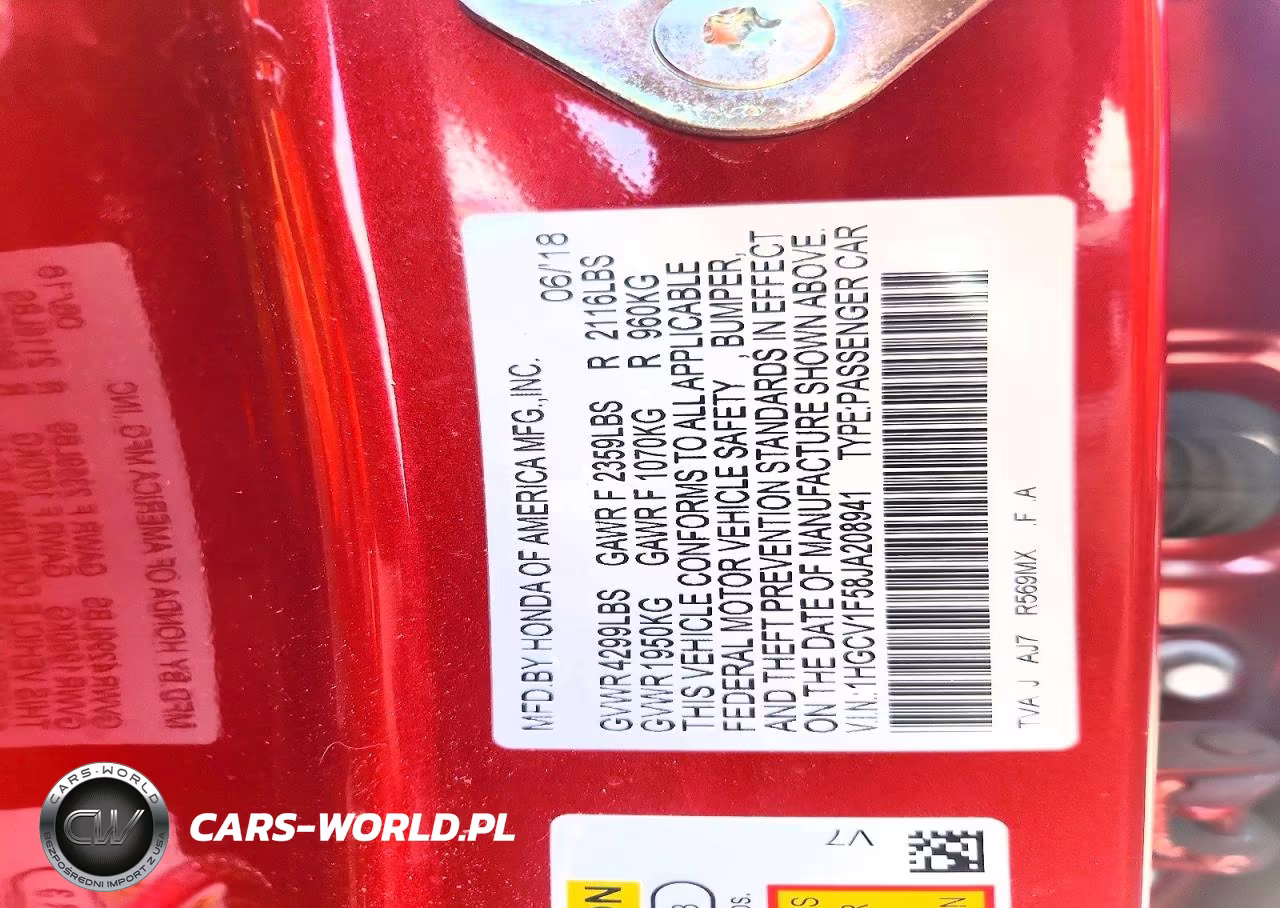 2018 Honda Accord Exl VIN:1HGCV1F58JA208941 - 13