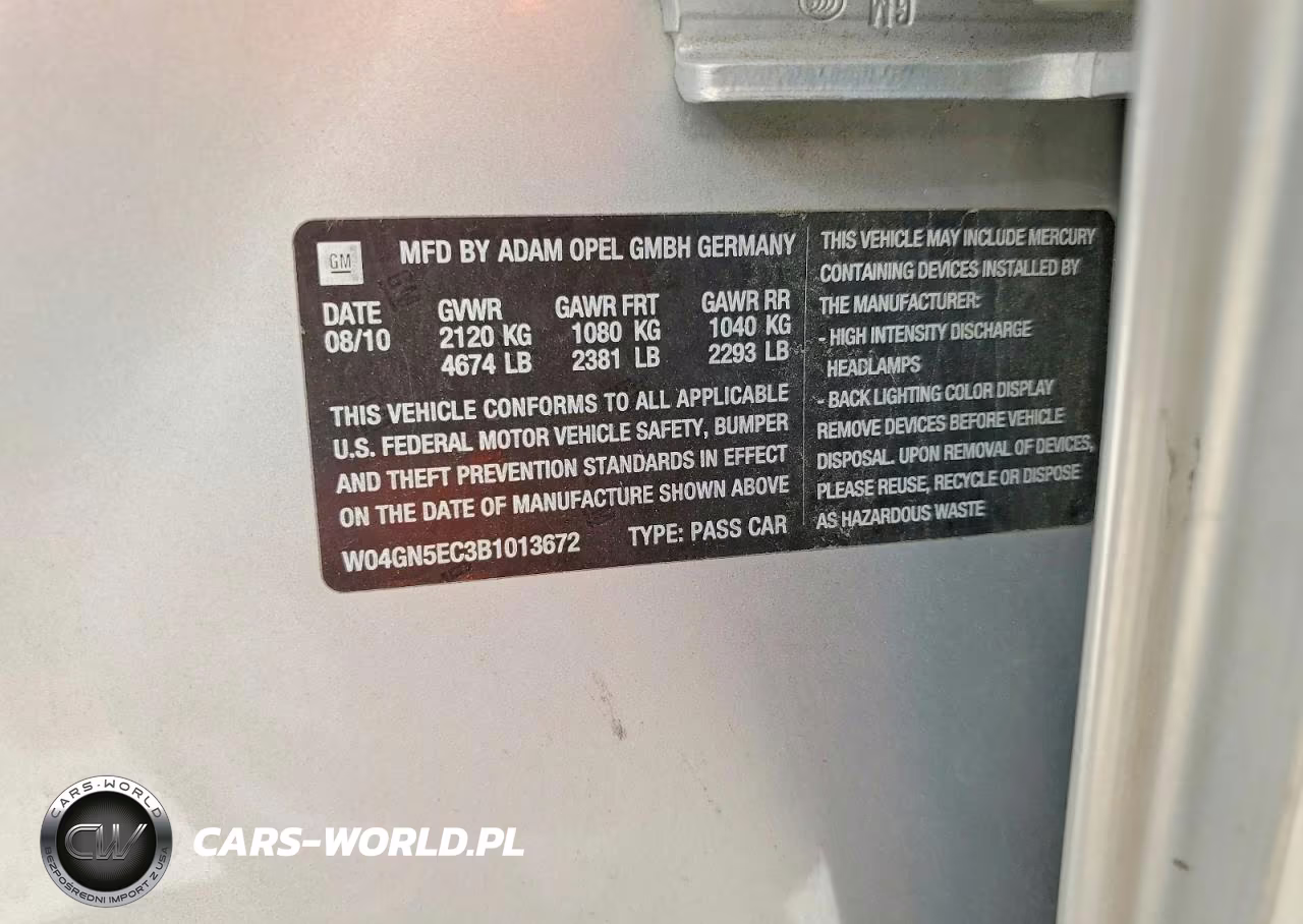 2011 Buick Regal Cxl VIN:W04GN5EC3B1013672 - 12