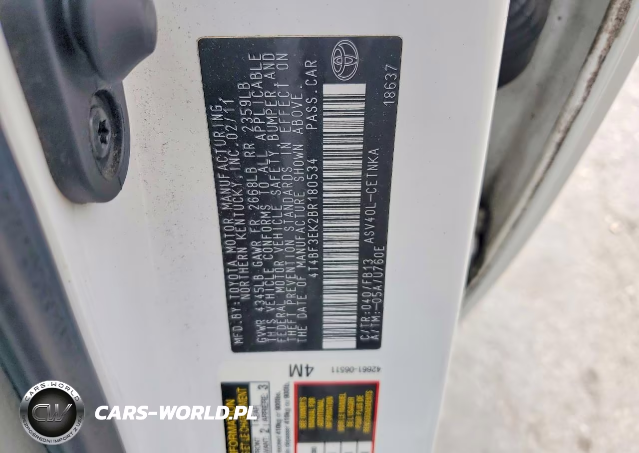 2011 Toyota Camry Le VIN:4T4BF3EK2BR180534 - 12