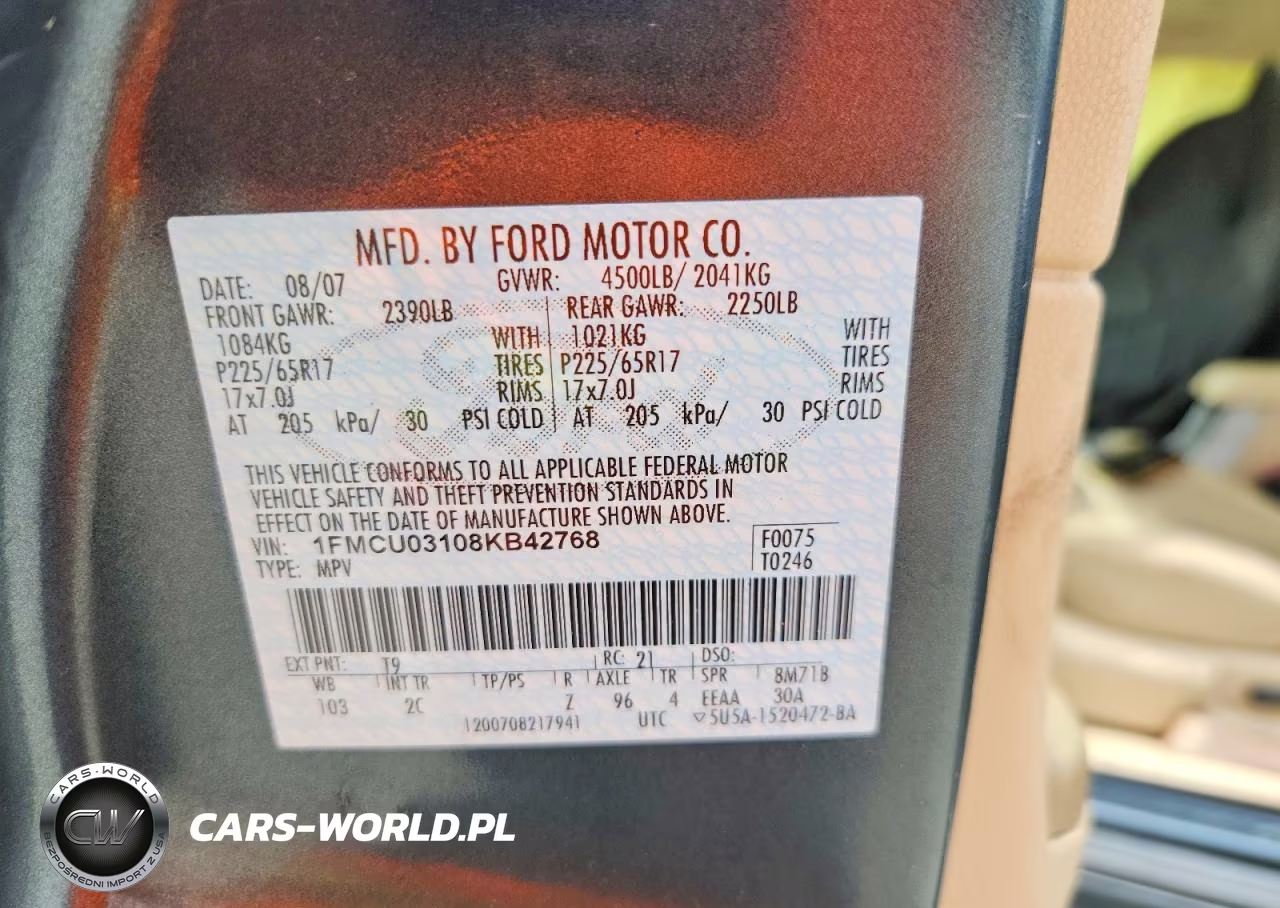 2008 Ford Escape Xlt VIN:1FMCU03108KB42768 - 13