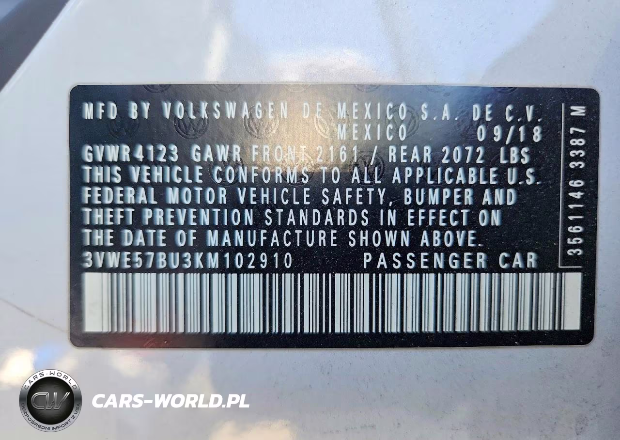 2019 Volkswagen Jetta Sel VIN:3VWE57BU3KM102910 - 13