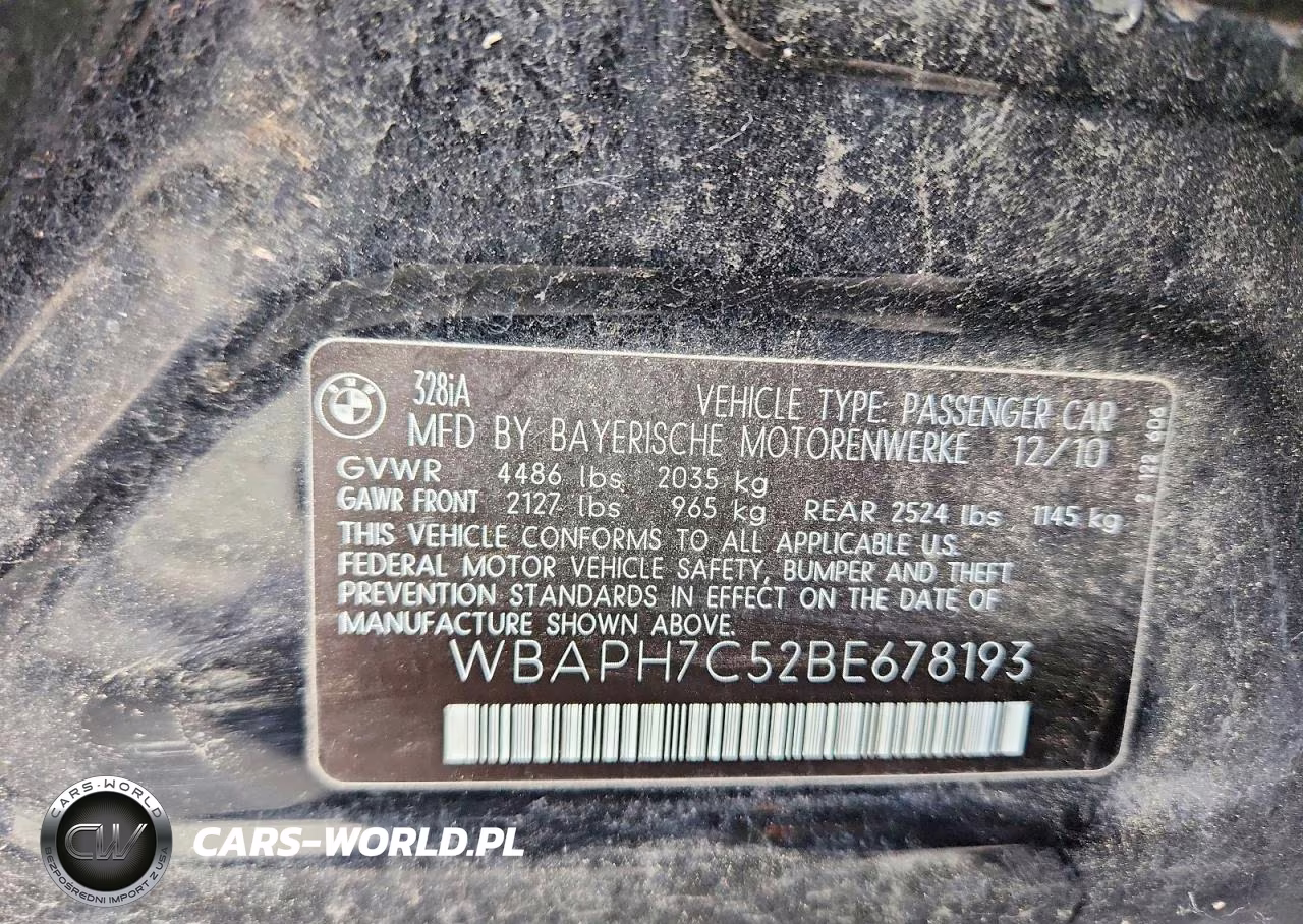 2011 BMW 328 I VIN:WBAPH7C52BE678193 - 12