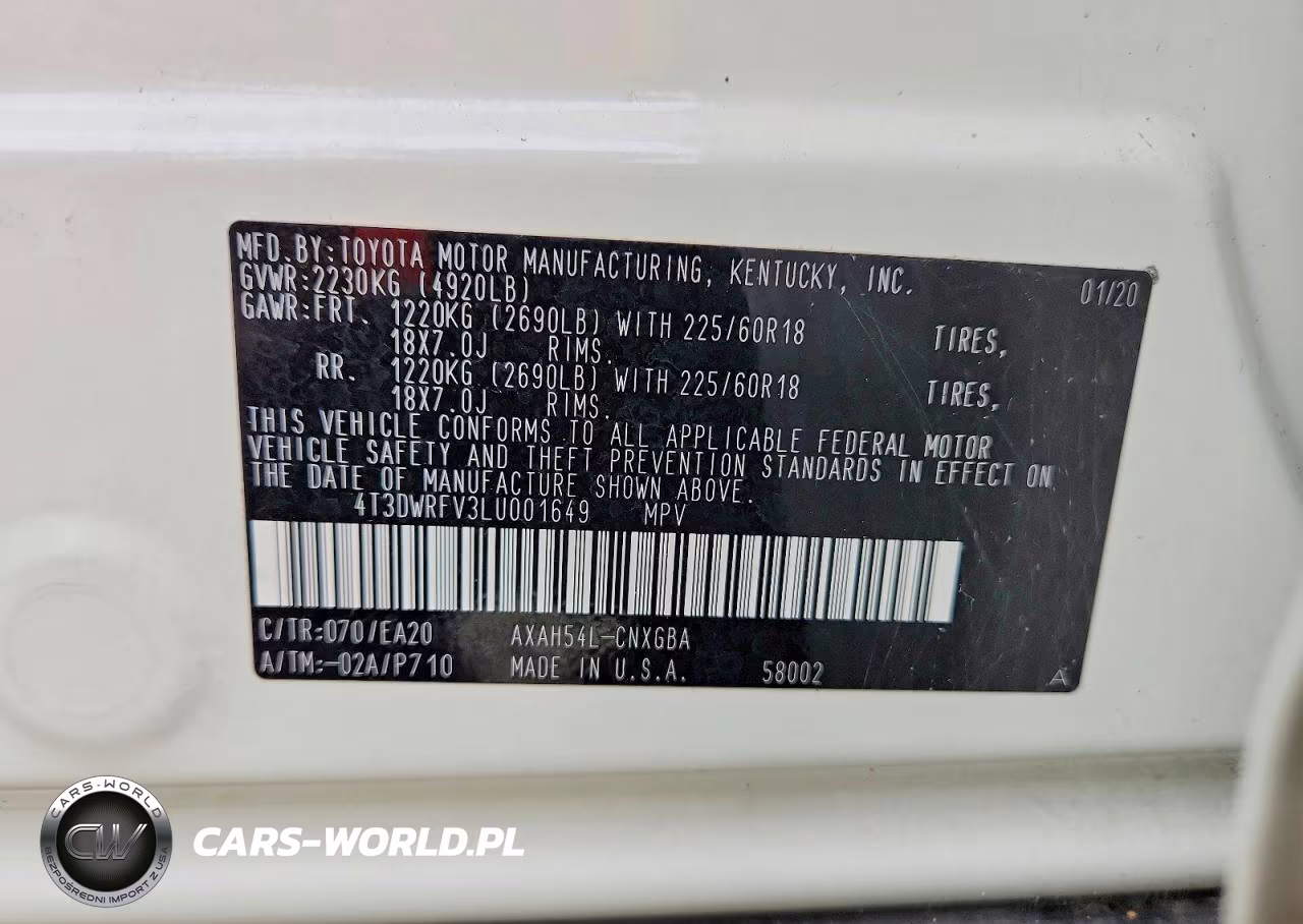 2020 Toyota Rav4 Limited VIN:4T3DWRFV3LU001649 - 14