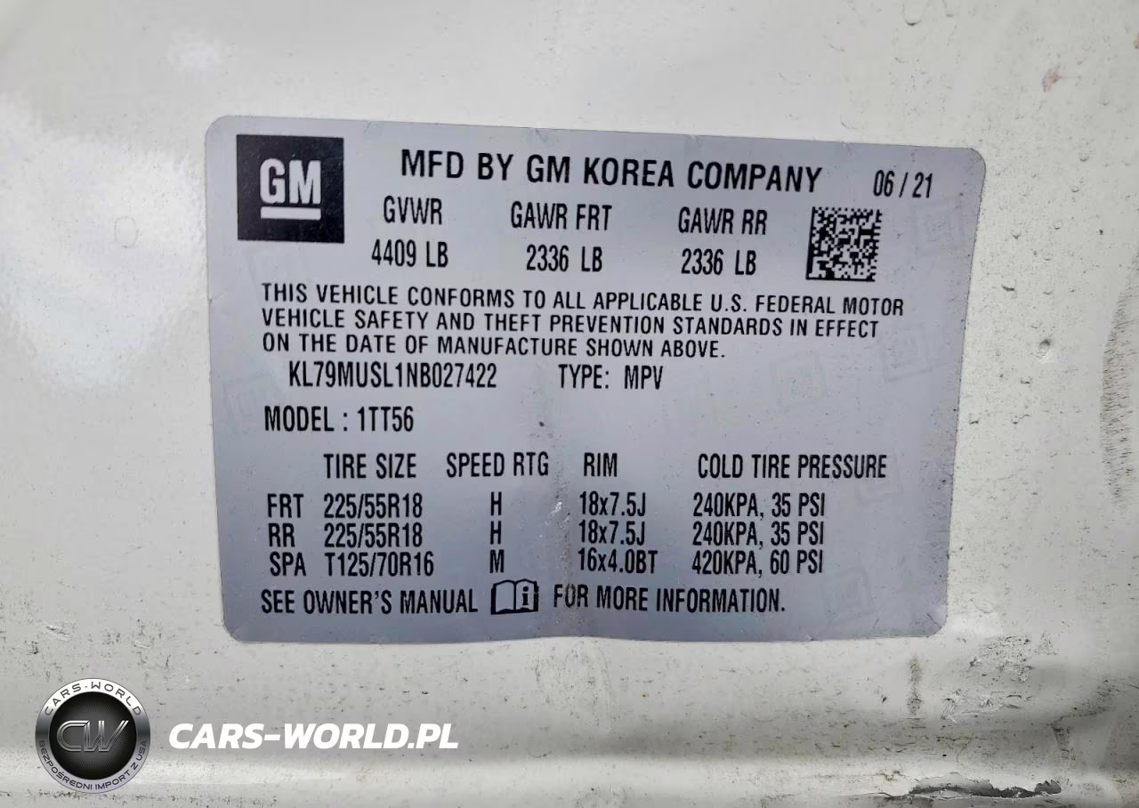2022 Chevrolet Trailblazer Rs VIN:KL79MUSL1NB027422 - 13