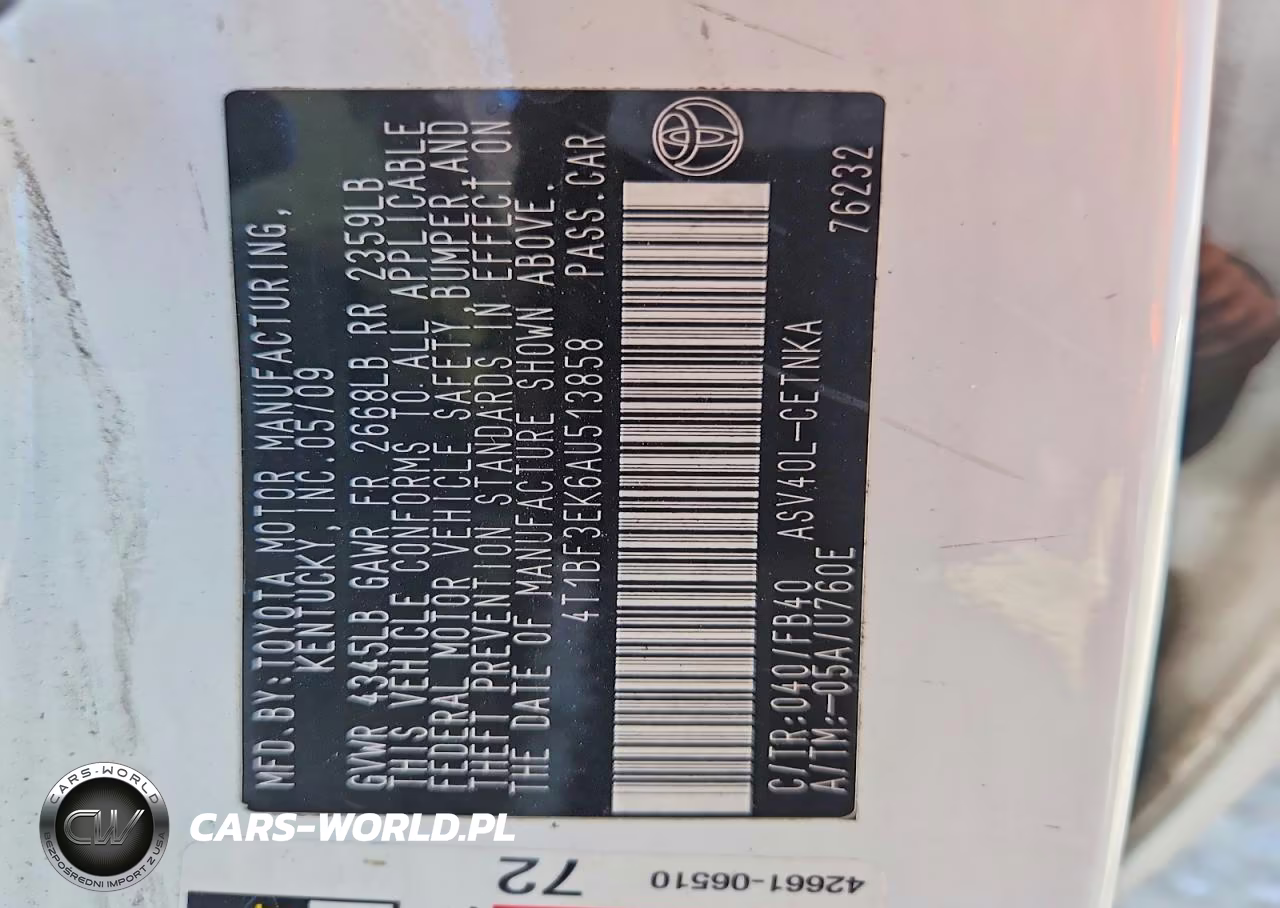 2010 Toyota Camry Le VIN:4T1BF3EK6AU513858 - 12