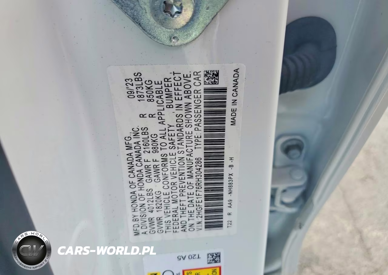 2024 Honda Civic Ex VIN:2HGFE1F76RH304286 - 12