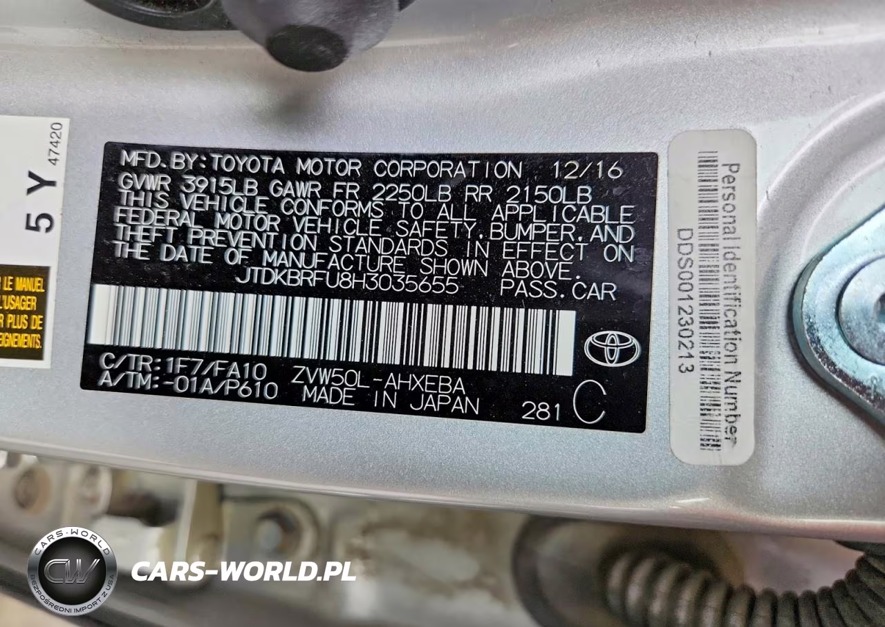 2017 Toyota Prius Two VIN:JTDKBRFU8H3035655 - 12