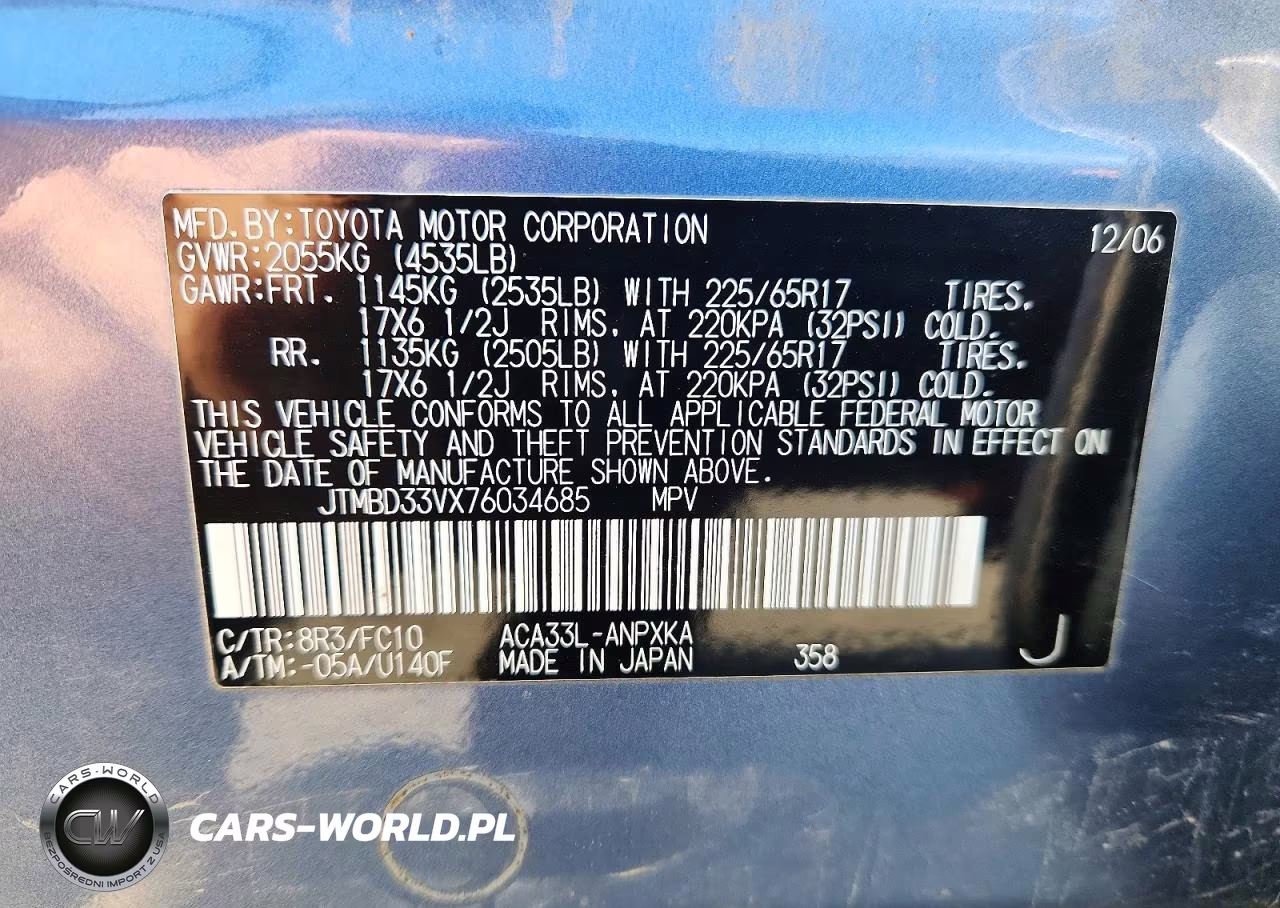 2007 Toyota Rav4 Base VIN:JTMBD33VX76034685 - 12