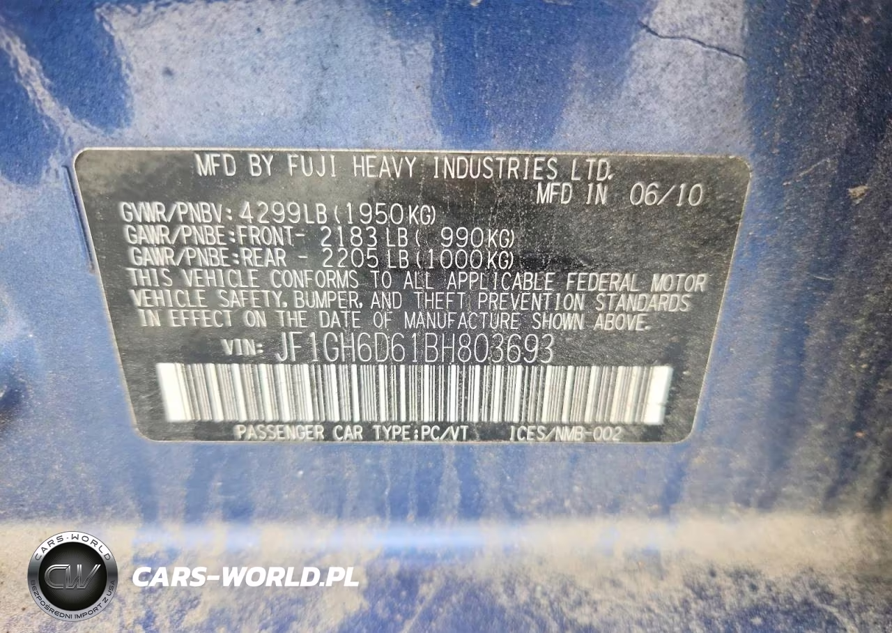 2011 Subaru Impreza Outback Sport VIN:JF1GH6D61BH803693 - 12