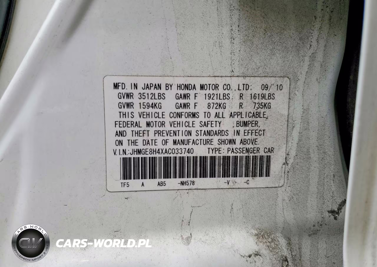 2010 Honda Fit Sport VIN:JHMGE8H4XAC033740 - 12