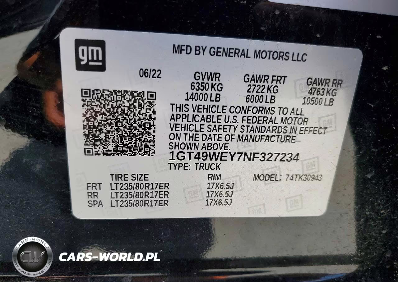 2022 GMC Sierra K3500 Denali VIN:1GT49WEY7NF327234 - 12