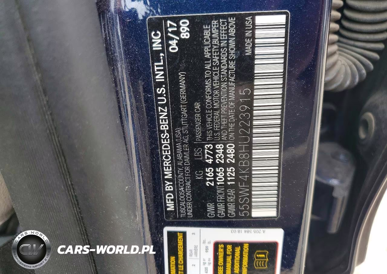 2017 Mercedes-Benz C 300 4Matic VIN:55SWF4KB8HU223915 - 12