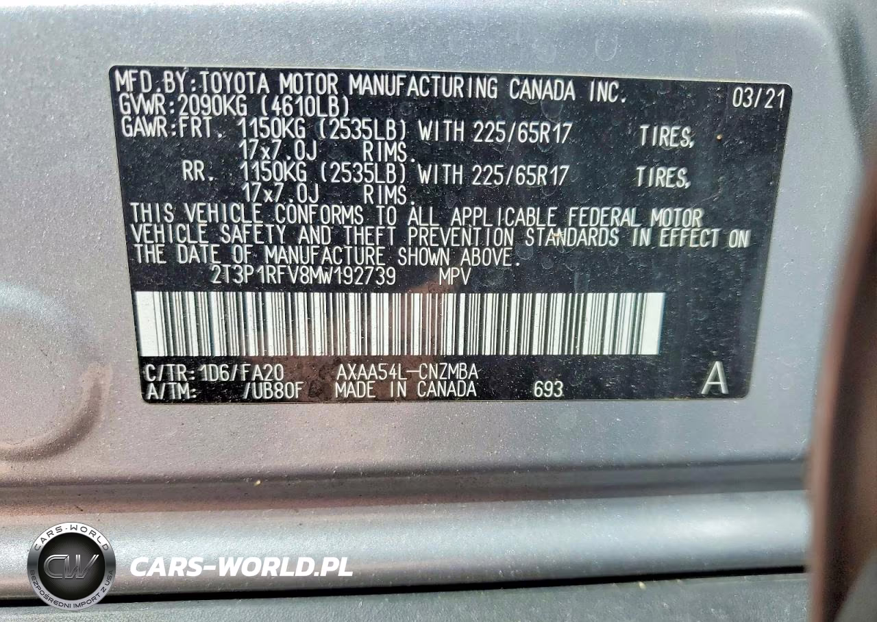 2021 Toyota Rav4 Xle VIN:2T3P1RFV8MW192739 - 13