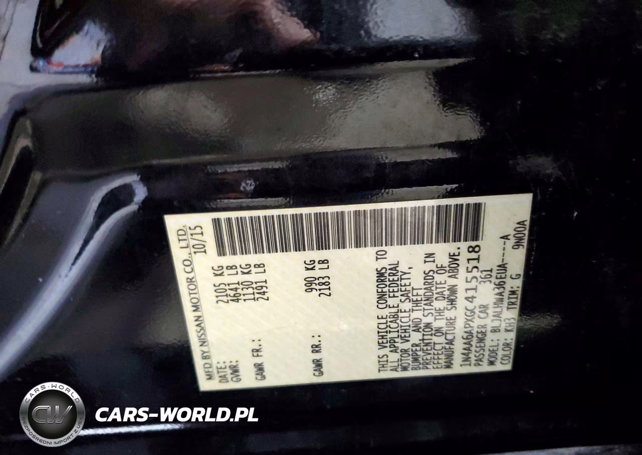 2016 Nissan Maxima VIN:1N4AA6APXGC415518 - 12