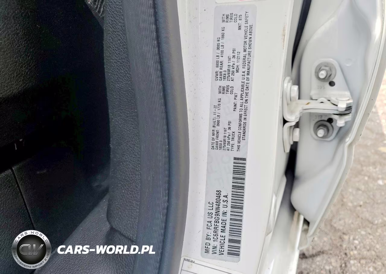 2022 Ram 1500 Big Horn VIN:1C6RRFBG9NN480468 - 12