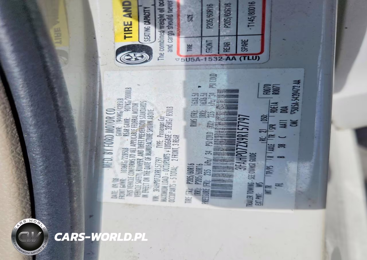 2009 Ford Fusion Se VIN:3FAHP07ZX9R157797 - 12