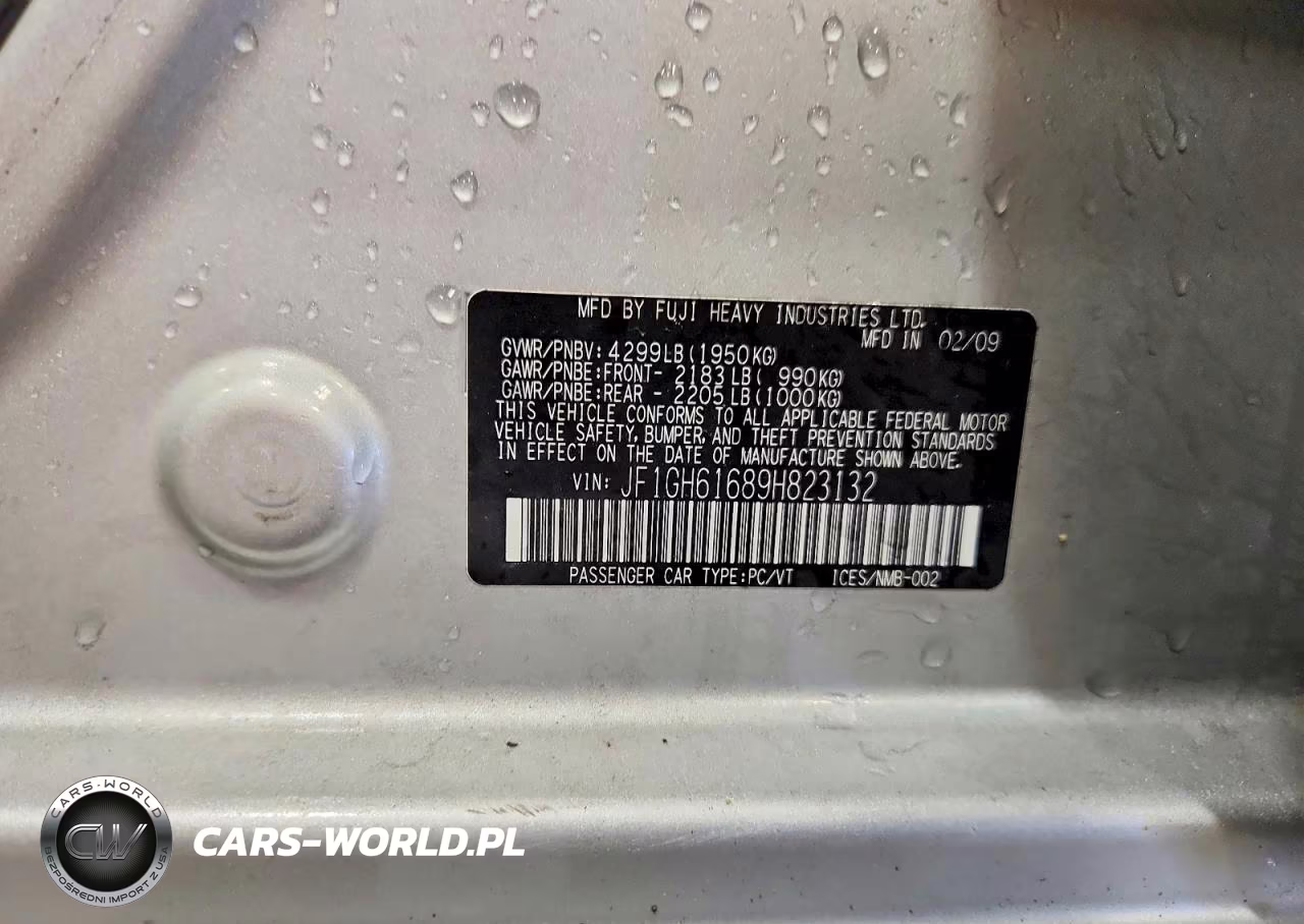 2009 Subaru Impreza 2.5I VIN:JF1GH61689H823132 - 12