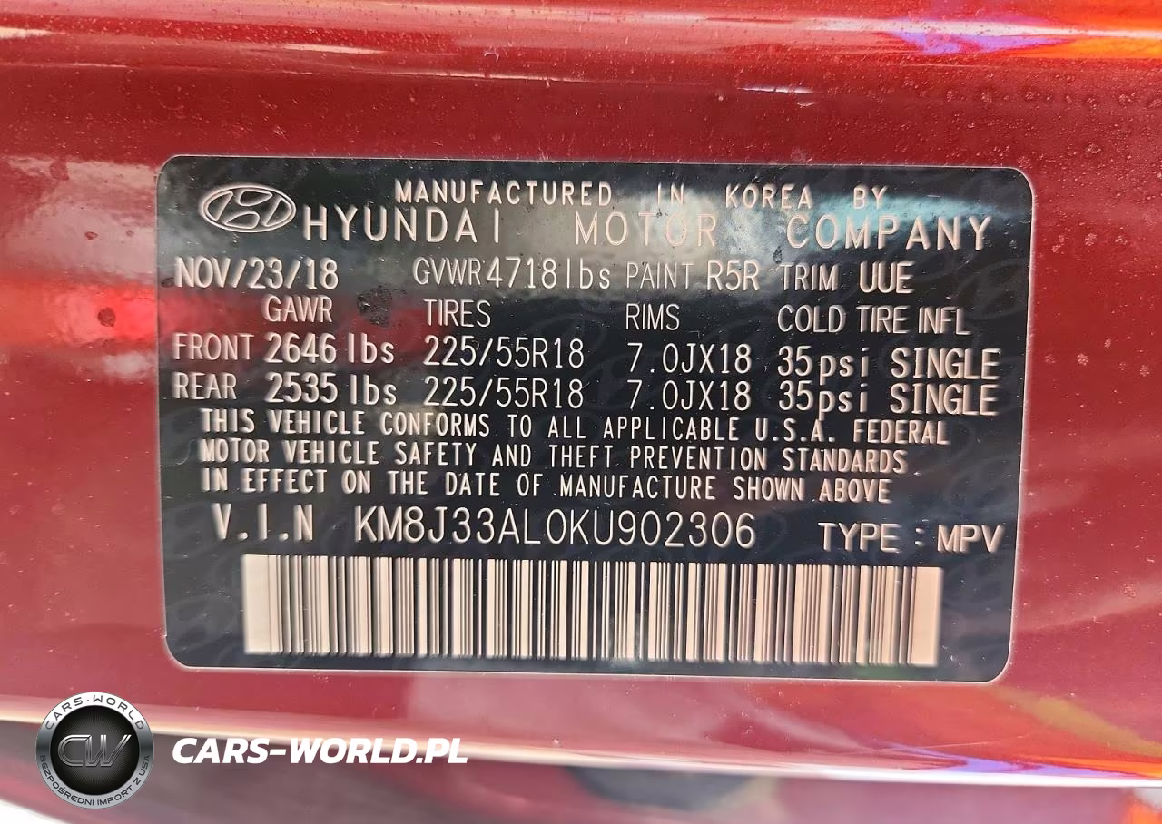 2019 Hyundai Tucson Sel VIN:KM8J33AL0KU902306 - 14